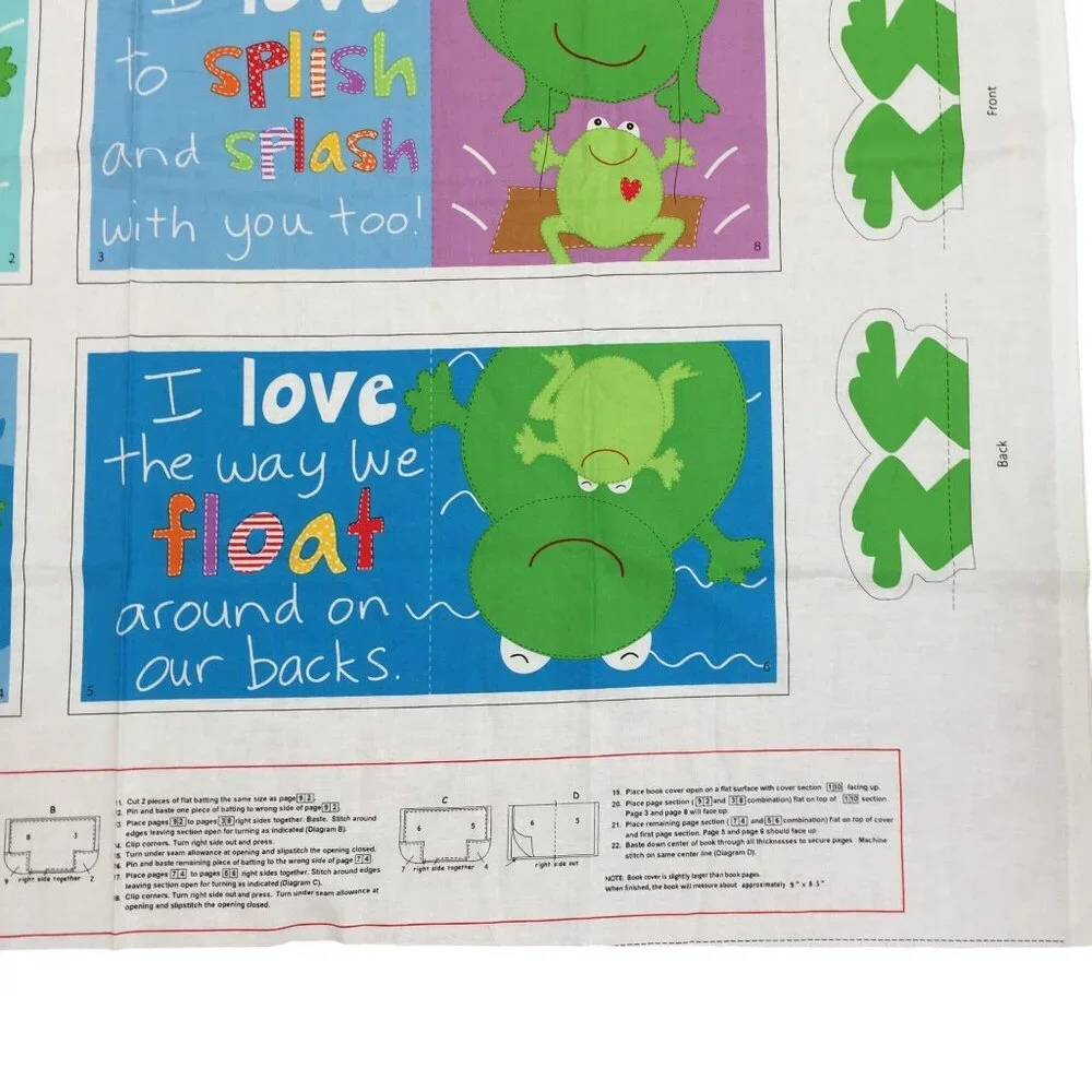 Studio E Huggable & Loveable I Toadally‎ Love You Soft Book Fabric Panel 44x35
